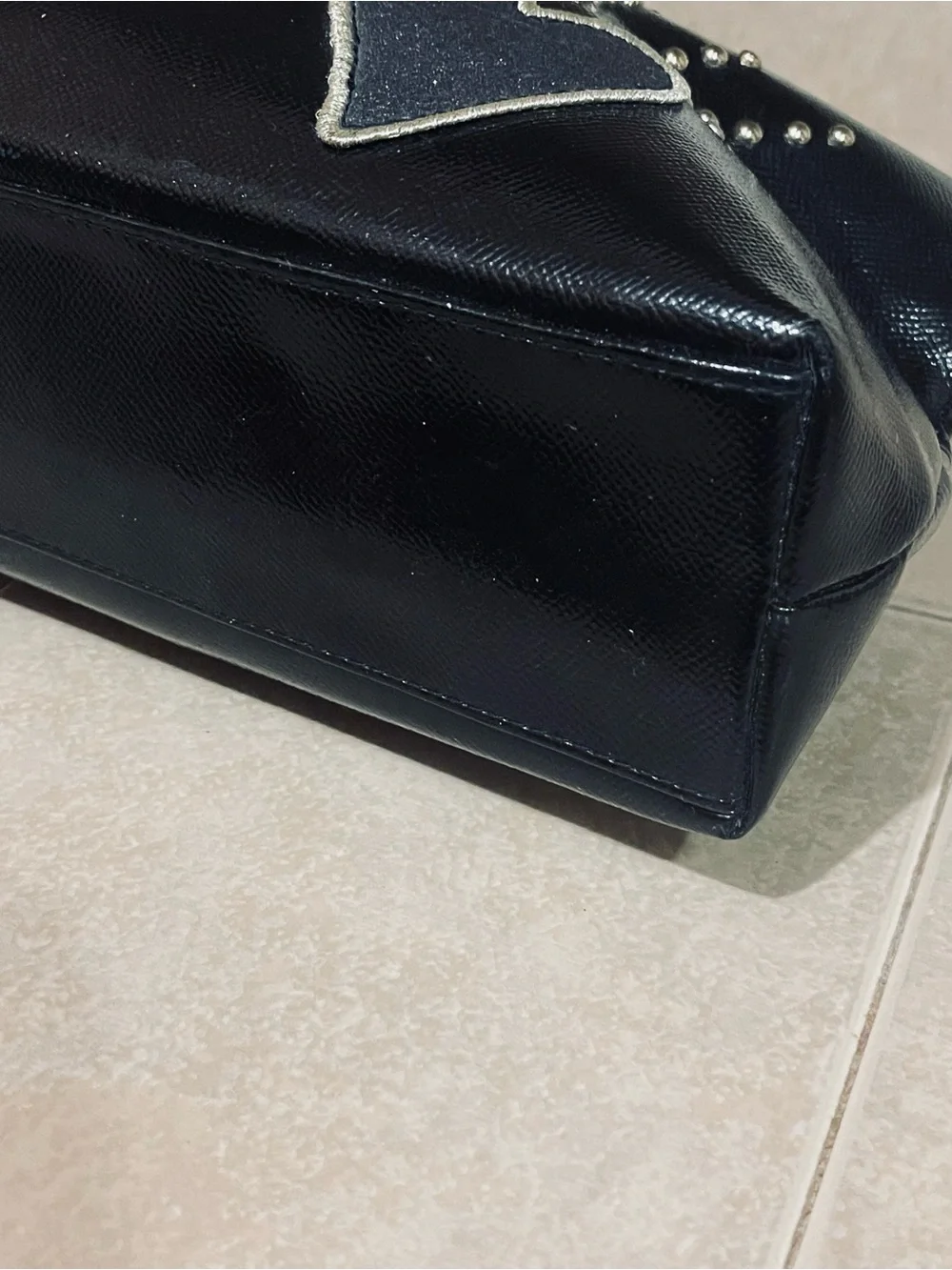 Victoria's Secret Black Cosmetic Pouch with Pink Logo Patch